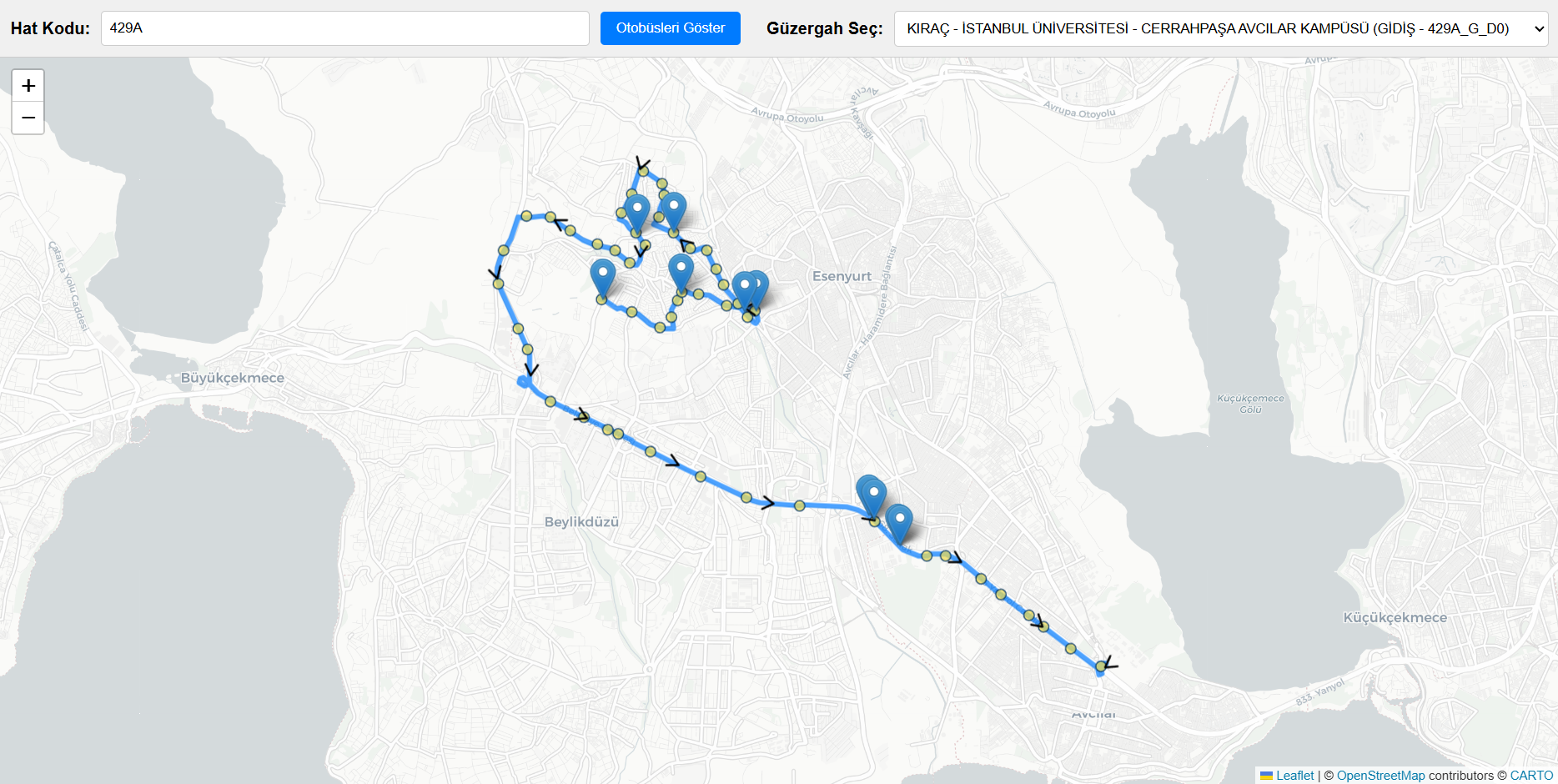 Realtime Istanbul Bus Tracker